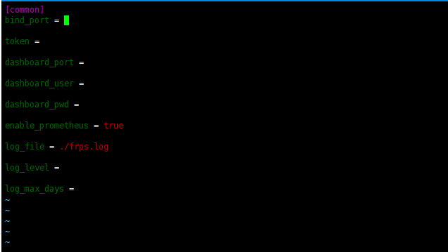 云服务器中frps.ini设置