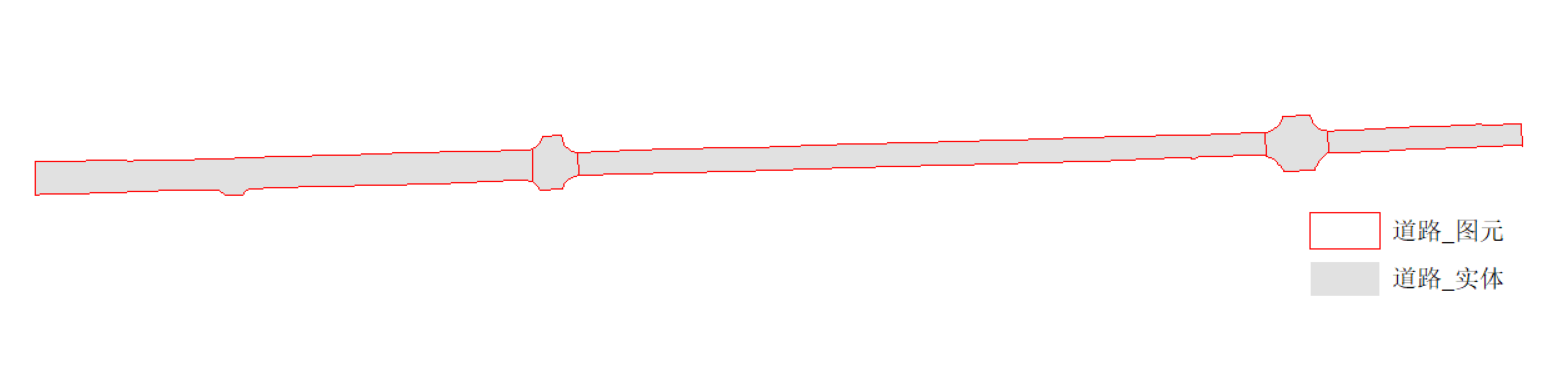 道路图元与对应实体多对一示意图